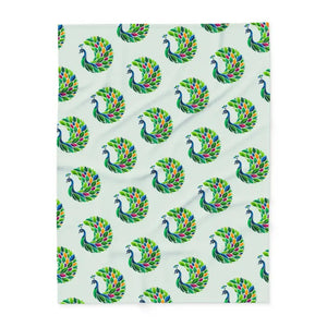Vibrant Arctic Fleece Blanket - Lively Tropical Peacock - Dipaliz - Blankets