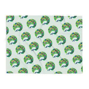 Vibrant Arctic Fleece Blanket - Lively Tropical Peacock - Dipaliz - Blankets