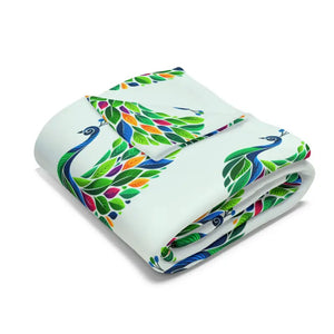 Vibrant Arctic Fleece Blanket - Lively Tropical Peacock - Dipaliz - Blankets