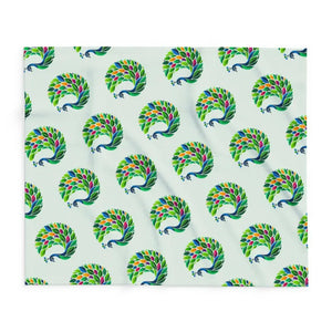 Vibrant Arctic Fleece Blanket - Lively Tropical Peacock - Dipaliz - Blankets