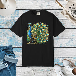 Vibrant Peacock T-shirt - Colorful Bird Tee - Dipaliz - T-shirts