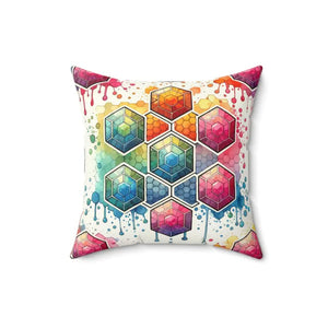 Colorful Geometrical Designs Throw Pillows - Vibrant Square - Dipaliz - 16’’ ×
