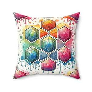 Colorful Geometrical Designs Throw Pillows - Vibrant Square - Dipaliz - 20’’ ×