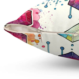 Colorful Geometrical Designs Throw Pillows - Vibrant Square - Dipaliz