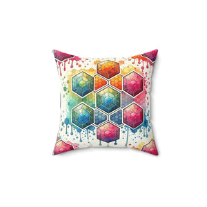 Colorful Geometrical Designs Throw Pillows - Vibrant Square - Dipaliz