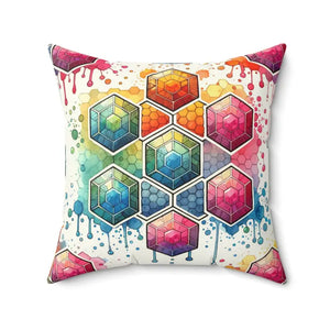 Colorful Geometrical Designs Throw Pillows - Vibrant Square - Dipaliz