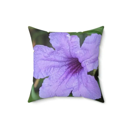 Vibrant Purple Flower Spun Polyester Square Pillow - 16’’ × Home Decor