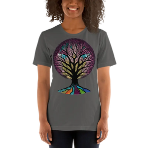 Rainbow Colored Tree Unisex t Shirt - Vibrant Style - Dipaliz - Asphalt / s - T-shirts