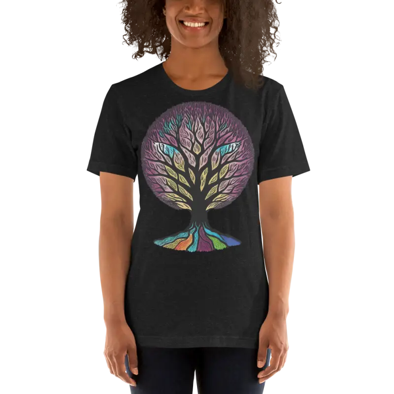 Vibrant Rainbow Dreams Unisex Tee: Splash your Style! - Black Heather / s T-shirts