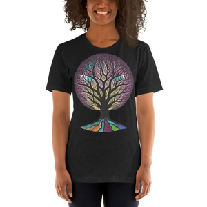 Rainbow Colored Tree Unisex t Shirt - Vibrant Style - Dipaliz - Black Heather / s - T-shirts