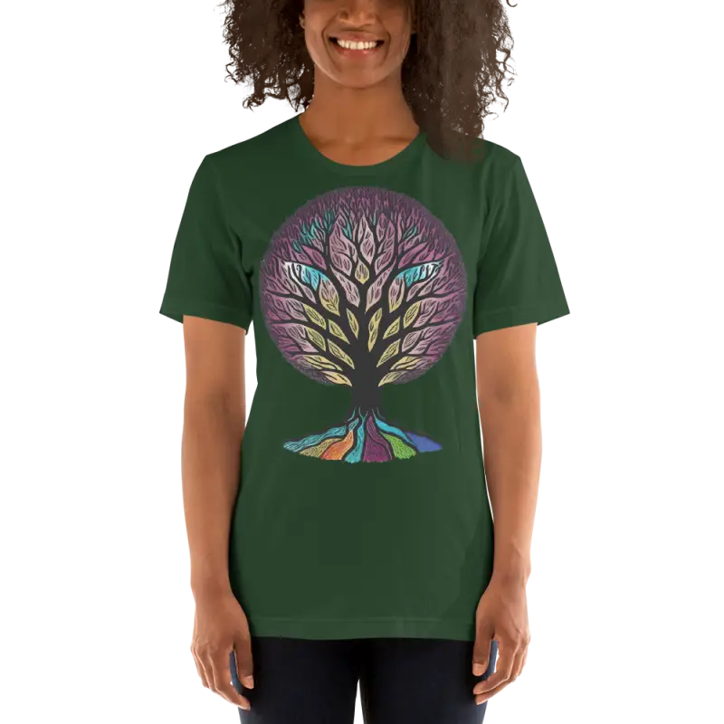 Vibrant Rainbow Dreams Unisex Tee: Splash your Style! - Forest / s T-shirts