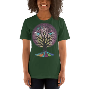 Rainbow Colored Tree Unisex t Shirt - Vibrant Style - Dipaliz - Forest / s - T-shirts