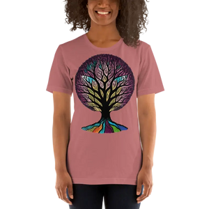 Rainbow Colored Tree Unisex t Shirt - Vibrant Style - Dipaliz - Mauve / s - T-shirts