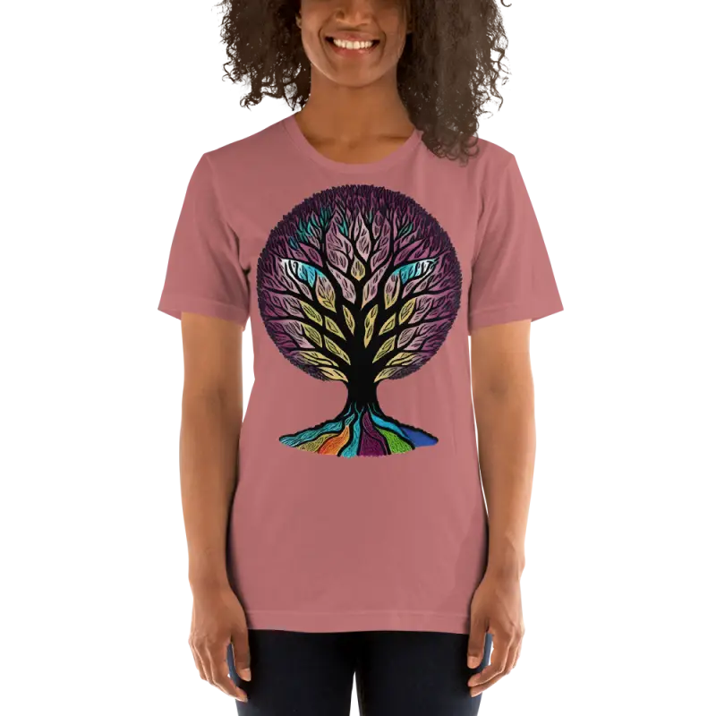 Vibrant Rainbow Dreams Unisex Tee: Splash your Style! - Mauve / s T-shirts