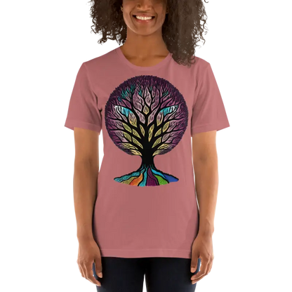 Vibrant Rainbow Dreams Unisex Tee: Splash your Style! - Mauve / s T-shirts