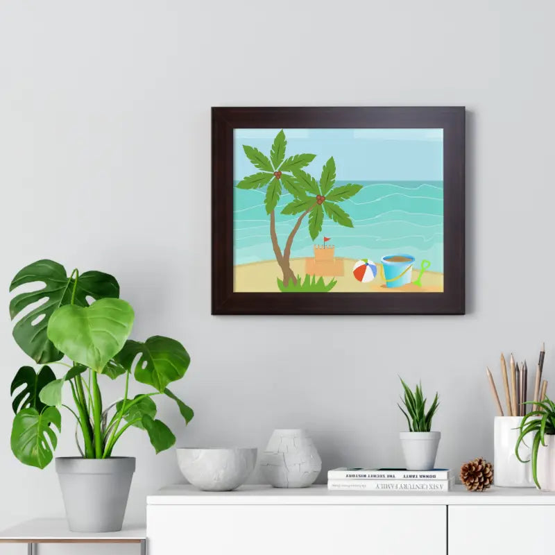 Chill with the Vibrant Sand Castle Framed Horizontal Poster