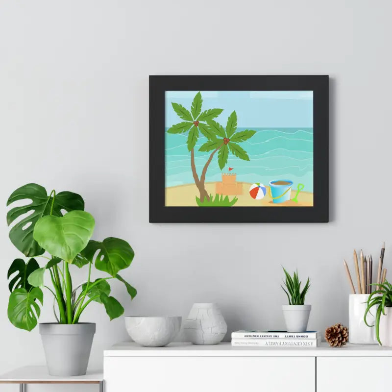 Chill with the Vibrant Sand Castle Framed Horizontal Poster