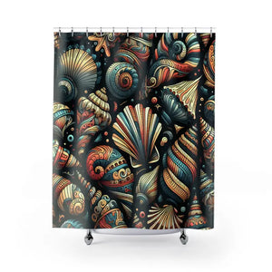 Vibrant Seashell Shower Curtain - Beach Vibes Coastal Decor - Dipaliz - 71’’ × 74’’ - Curtains