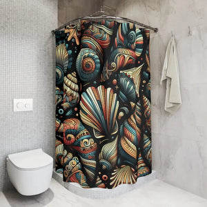 Vibrant Seashell Shower Curtain - Beach Vibes Coastal Decor - Dipaliz - 71’’ × 74’’ - Curtains