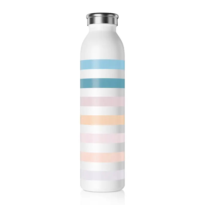 Splashy Slim Water Bottle with Colorful Stripes - 20oz / White Mug