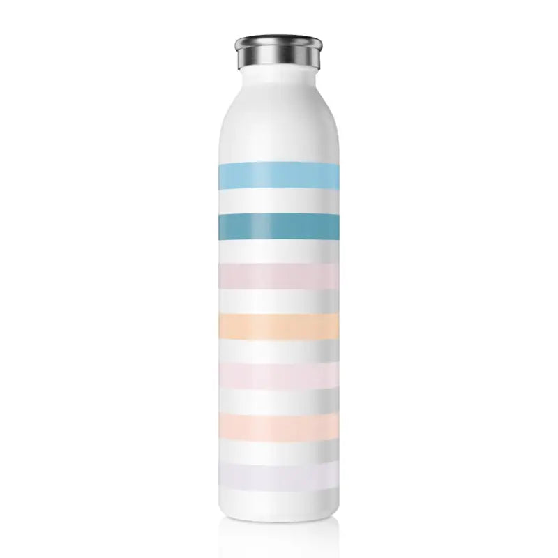 Splashy Slim Water Bottle with Colorful Stripes - 20oz / White Mug