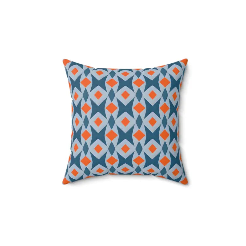 Vibrant Orange Seamless Pattern Polyester Square Pillow - 14’’ × Home Decor