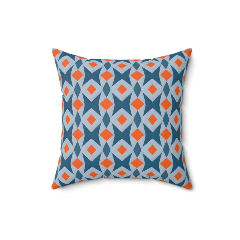 Vibrant Orange Seamless Pattern Polyester Square Pillow - 16’’ × Home Decor