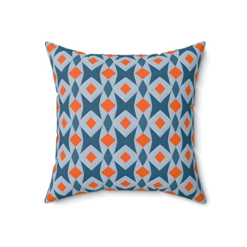 Vibrant Orange Seamless Pattern Polyester Square Pillow - 18’’ × Home Decor