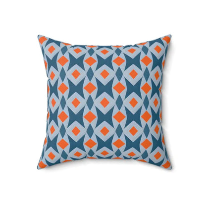 Vibrant Orange Seamless Pattern Polyester Square Pillow - 18’’ × Home Decor