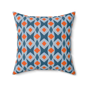 Polyester Square Pillow - Orange Seamless Pattern Bold Design - Dipaliz - 20’’ × - Throw Pillows