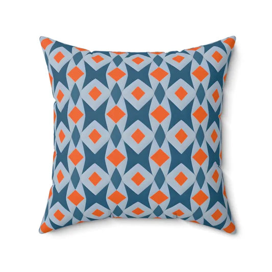 Vibrant Orange Seamless Pattern Polyester Square Pillow - 20’’ × Home Decor