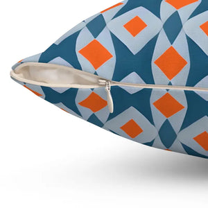 Polyester Square Pillow - Orange Seamless Pattern Bold Design - Dipaliz - Throw Pillows