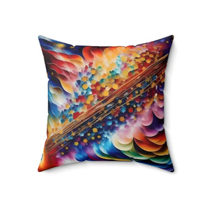 Polyester Square Pillow Vibrant Background Design by Dipaliz - 18’’ × - Throw Pillows