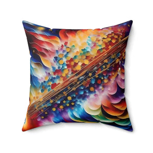Polyester Square Pillow Vibrant Background Design by Dipaliz - Throw Pillows
