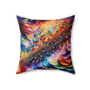 Polyester Square Pillow Vibrant Background Design by Dipaliz - Throw Pillows
