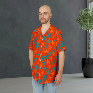 Premium Vibrant Starfish Hawaiian Button-down Shirt - Dipaliz - s / White Stitching - Shirts