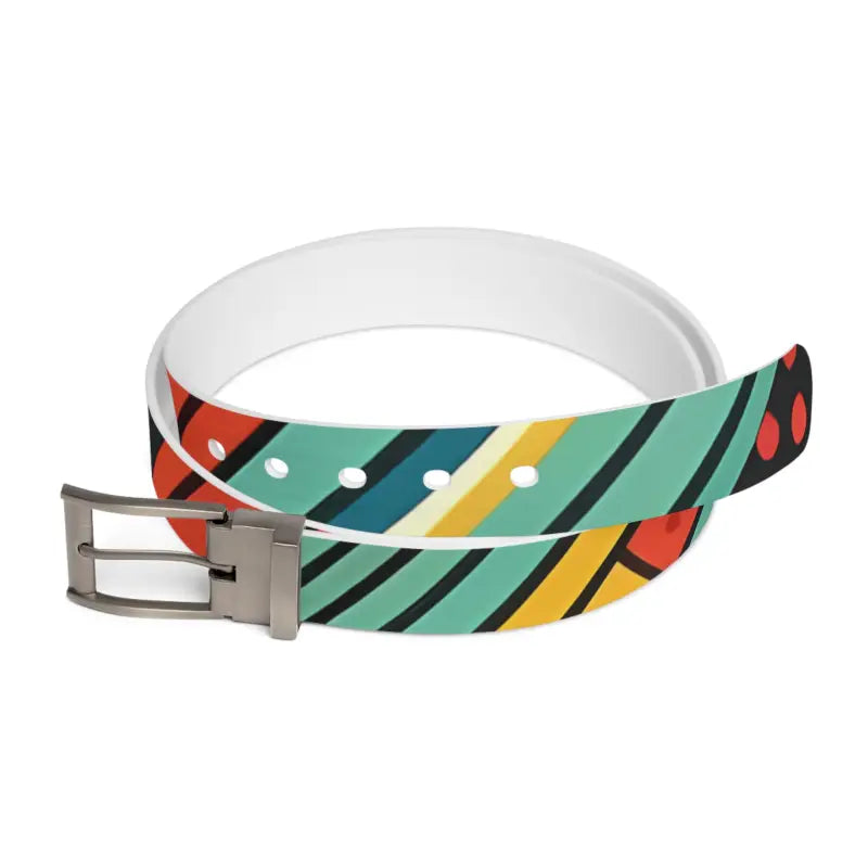 Vibrant Stripes Belt: Unleash Style with Buckle Versatility - Accessories