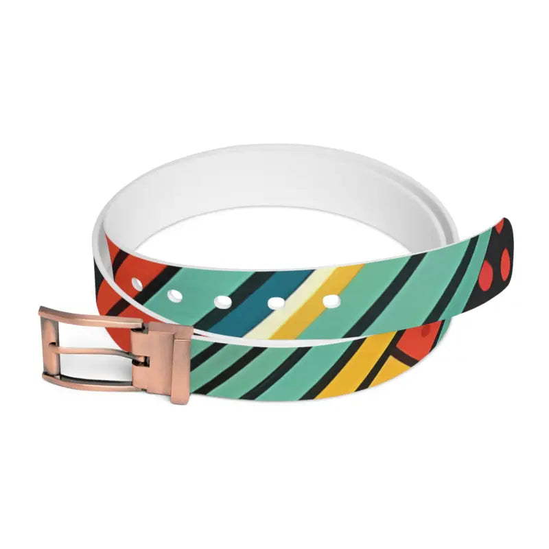 Vibrant Stripes Belt: Unleash Style with Buckle Versatility - Accessories