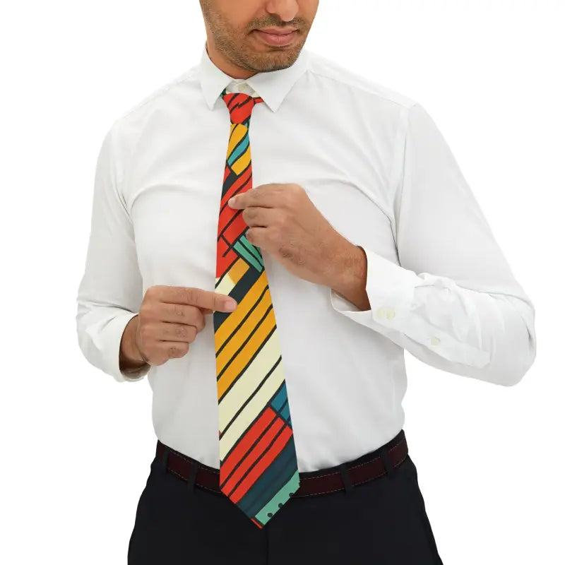 Elevate your Look with a Vibrant Stripes Necktie - one Size Accessories