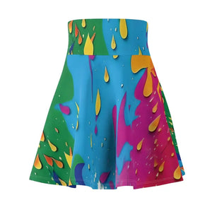 Splashed Paint Skater Skirt - Vibrant Women’s Fashion - Dipaliz - Skirts
