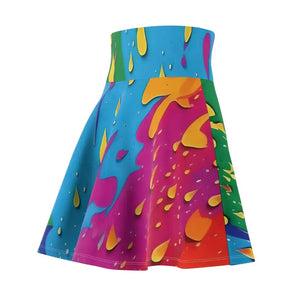 Splashed Paint Skater Skirt - Vibrant Women’s Fashion - Dipaliz - Skirts