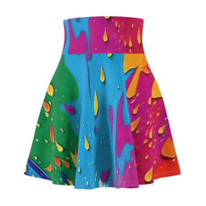 Splashed Paint Skater Skirt - Vibrant Women’s Fashion - Dipaliz - Skirts