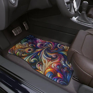 Vibrant Swirl Car Floor Mats Colorful Comfort Style - Dipaliz - Front Mat / Polyester Loop