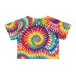 Crop Tee - Vibrant Tie Dye Spiral Aop Tee - Fashion Statement - Dipaliz