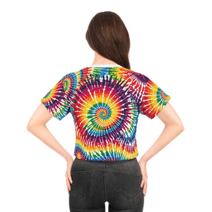 Vibrant Tie Dye Spiral Aop Crop Tee - Festival - Dipaliz - T-shirts