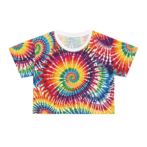 Vibrant Tie Dye Spiral Aop Crop Tee - Festival - Dipaliz - T-shirts