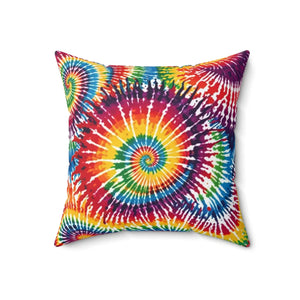Vibrant Tie Die Spiral Polyester Square - Dipaliz - Throw Pillows