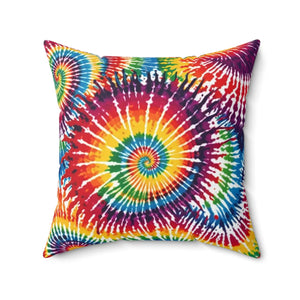 Vibrant Tie Die Spiral Polyester Square - Dipaliz - Throw Pillows