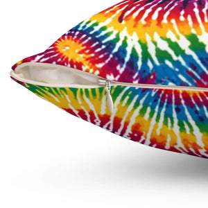 Vibrant Tie Die Spiral Polyester Square - Dipaliz - Throw Pillows