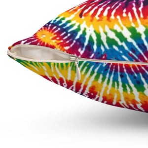 Vibrant Tie Die Spiral Polyester Square - Dipaliz - Throw Pillows